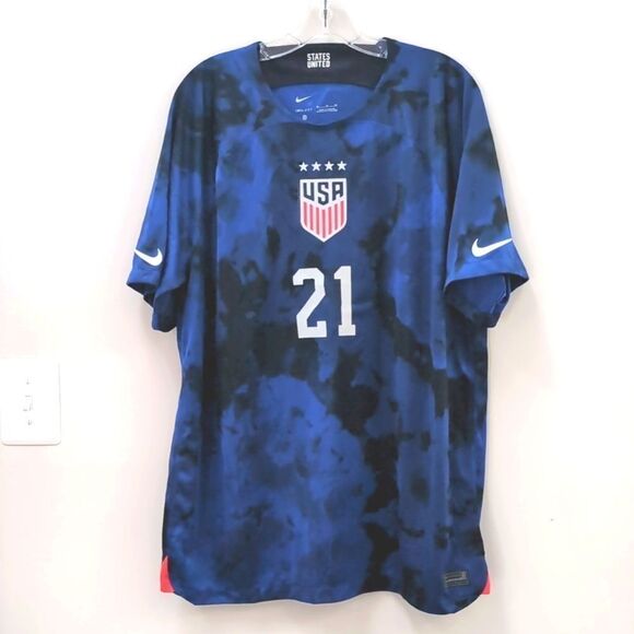 USA Men's Soccer 2022 Away Jersey - Reyna #21 Sz XL NWT - Picture 3 of 9